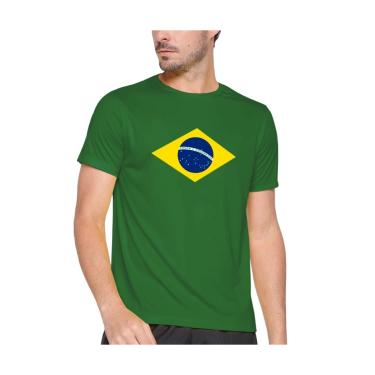 Imagem de Camiseta Camisa do Brasil Masculina Feminina Unissex Camisetas Patriota Para Copa Verde Com Bandeira