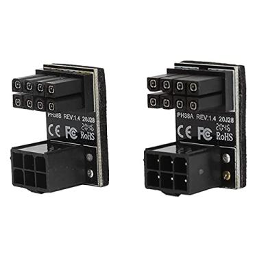 Imagem de Zopsc-1 2 Pçs Adaptadores de Energia 6 Pinos Fêmea para 8 Pinos Macho 180 Graus Placa de Circuito Multicamadas para Desktop Placa de Vídeo para Troca de Cabo ATX 8 Pinos/6 Pinos (Preto)