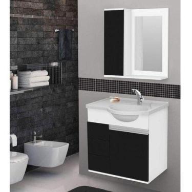 Imagem de Conjunto Para Banheiro Gabinete Com Cuba E Espelheira New Aspen Móveis