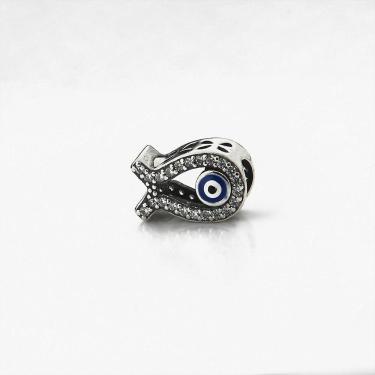 Imagem de Berloque Bali Espaçador Olho Grego Cravejado Zircônias Cristal