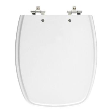 Imagem de Assento Sanitário Stylus Branco Tampa para Vaso Celite de Madeira Laqueada