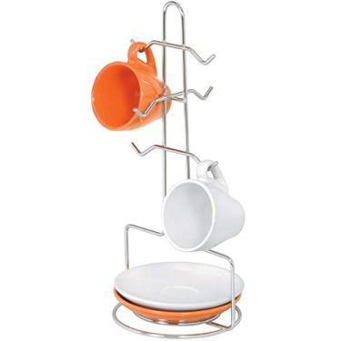Imagem de Porta Xícaras De Café e Pires Suporte Cromado Organizador Cozinha