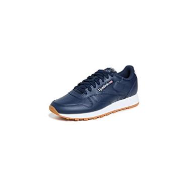 Imagem de Reebok Tênis de couro clássico unissex para adultos, Vector azul marinho/Ftwr Branco/Reebok Rubber Gum-03, 5.5 Women/4 Men