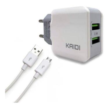 Imagem de Carregador Celular Tablet 2 Usb Kaidi Kd-301s - Branco