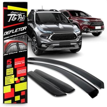 Imagem de Calha Chuva Defletor Inteiriça Slim Toro 4 Portas 2016 2017 2018 2019 2020 2021 2022 2023 Fumê
