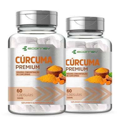 Imagem de 2 Potes Curcuma Longa 100% Curcumina Pura 500Mg 60 Cápsulas Ecomev