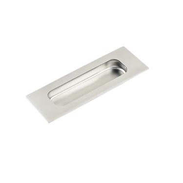 Imagem de Maçaneta de porta furtiva embutida, fivela oculta de gaveta de armário de porta deslizante preta, maçaneta escura de aço inoxidável 304, maçaneta de porta deslizante, quadrado prateado oculto