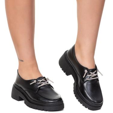 Imagem de Sapato Mocassim Oxford Feminino Moda Brilho Estilo Shoes