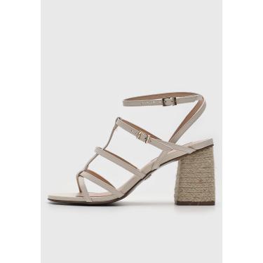 Imagem de Sandália Jorge Bischoff de Couro Salto Tressê Off-White Jorge Bischoff J13463001051 feminino