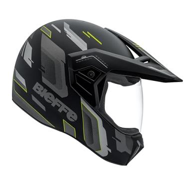 Imagem de Bieffe Capacete Moto Enduro Fechado 3 Sport Horizon Preto Fosco/Amarelo 60