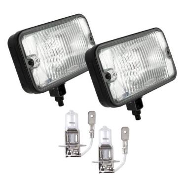 Imagem de Farol De Milha Lente Em Vidro Estriada Lâmpadas 12v H3 Par - FORTLUZ
