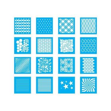 Imagem de Kit Stencil 16 Unid - Estampas 14 X 14Cm- Ref 23 - Stencil Tamako