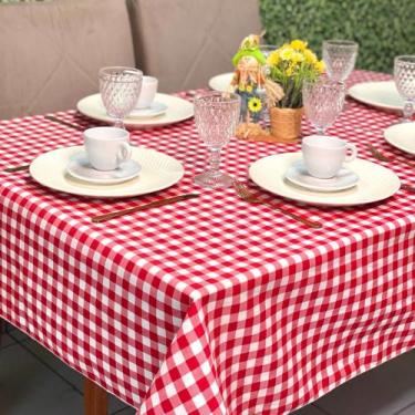 Imagem de Toalha de Mesa Xadrez Vermelho Piquenique Festa Junina Picnic - MUMUDE