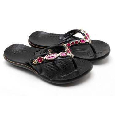 Imagem de Chinelo Feminino Antiderrapante Esporão P/ Dor Nos Pés com Enfeite na 