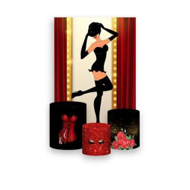 Imagem de Painel De Festa Vertical 1,50 x 2,20 + Trio De Capas Cilindro - Tem Ca