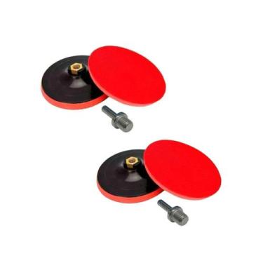 Imagem de Kit 2 Suporte Para Disco Pluma tiras autocolantes Boina 125mm Esmerilh