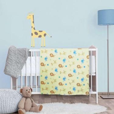 Imagem de Manta Soft Cobertor Macio Infantil Mundo Safari Manta Bebe 90x110cm  A