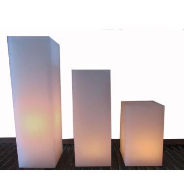 Imagem de 3 Velas Luminária Quadrada de Chão 12x20 12x30 12x40 Casamento - Encan