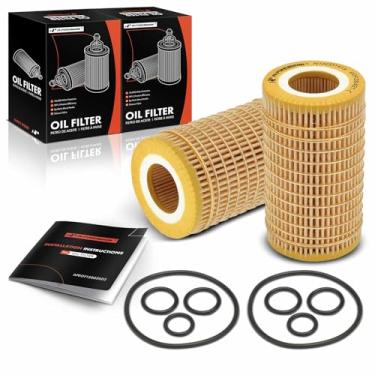 Imagem de A-Premium Filtro de óleo de proteção 2-PC 10K Miles compatível com Mercedes-Benz C230/240/250/280/300/32 AMG/320/350/43 AMG/55 AMG, E280/300/320/350/430/500/55 AMG/550 e Chrysler, Dodge e Freightliner