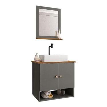 Imagem de Gabinete Banheiro Deli Torino Bco Torneira Valv Click Black - Loja Doc