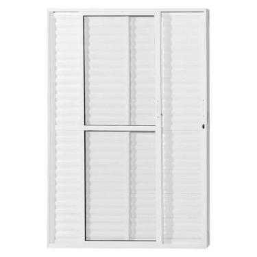 Imagem de Porta Balcão em Alumínio Branco 210x160x10 cm 3 Folhas Direita VL Nobr