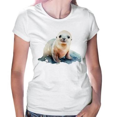 Imagem de Baby Look Foca Bebê - Foca na Moda, Branco, P