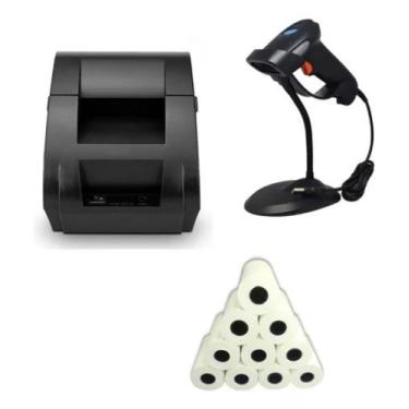 Imagem de Impressora Térmica 58mm Não Fiscal + Leitor + 10 Bobinas - TITANNET