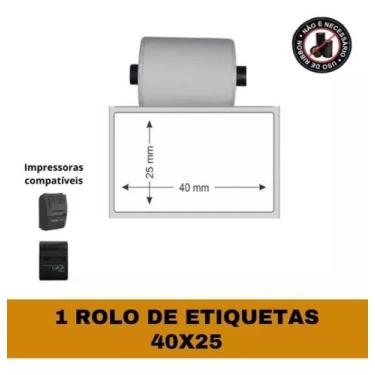 Imagem de Etiqueta Adesiva Térmica 40x25 Para Mini Impressora - PERSONALIZADO TI