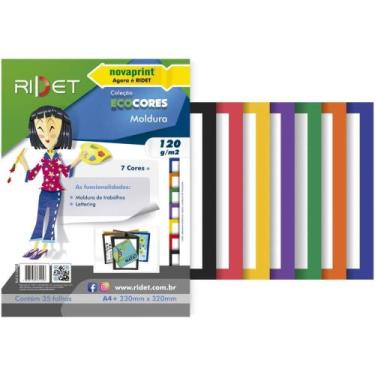 Imagem de Bloco para Educação Artística Moldura A4 7 Cores 120G 35 Folhas 23X32C