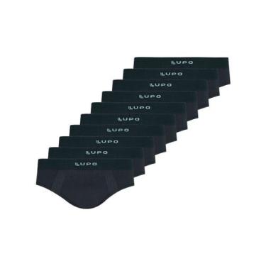 Imagem de Kit com 10 Cuecas Slip Lupo 681-001, Chumbo, M