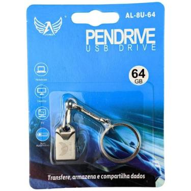 Imagem de Pendrive 64Gb de Aluminio Usb 2.0 para fazer backup de fotos musicas v