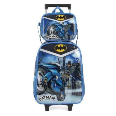 Imagem de Mochila de Rodinhas e Lancheira Luxcel Batman Azul 