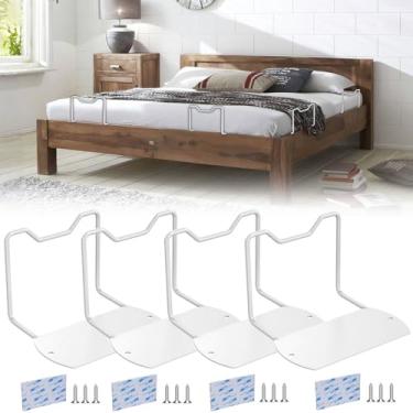 Imagem de A rolha deslizante de colchão se ajusta à estrutura de cama de madeira, barra de retenção de colchão e evita que o colchão deslize, suporte de colchão antiderrapante no lugar (branco 10 cm, 4 peças)