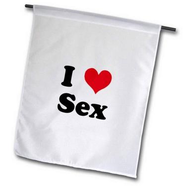 Imagem de 3dRose fl_16568_2 "I Love Sex Garden Flag, 45 x 68 cm