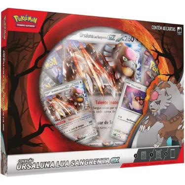 Imagem de Box Pokemon Coleção Ursaluna Lua Sangrenta Ex - 003 40 Cartas Copag TCG