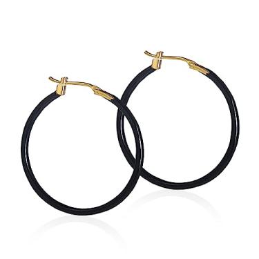 Imagem de Brincos de argola esmaltados banhados a ouro 18 quilates 2,5 cm brincos redondos pendentes multicoloridos círculo cartilagem tubo de pressão para mulheres meninas joias hipoalergênicas declaração, esmalte, Esmalte