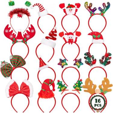 Imagem de Bandanas de Natal HOVACY - Pacote com 16 Unidades para Adultos e Crian