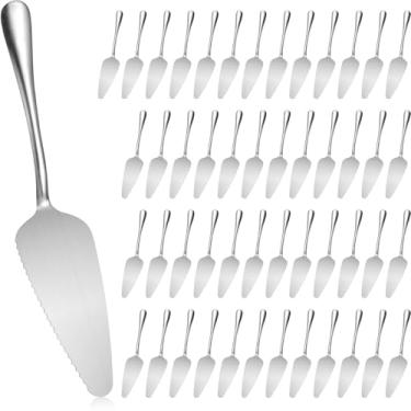 Imagem de Baderke 50 Pçs Servidor de pizza Espátula de aço inoxidável para torta de bolo utensílio profissional para pizza sobremesa corte de queijo, 23 cm, prata