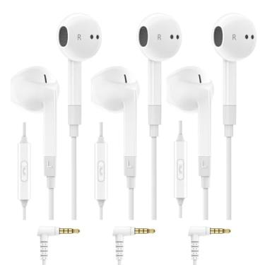 Imagem de Fones de ouvido intra-auriculares LUDOS FEROX com fio, fones de ouvido com microfone, isolamento de ruído, conector de 3,5 mm, para iPhone, smartphones Samsung, computador, notebook, 3 unidades