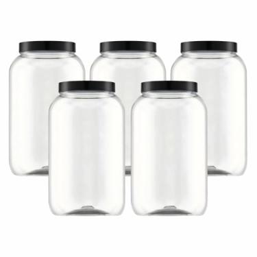 Imagem de Kit 5 Pote Para Mantimentos Grande Tampa De Rosca 3,6 Litros (Preto)