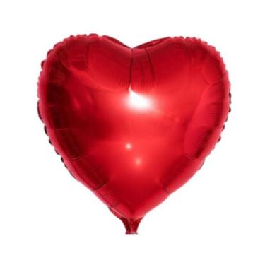 Imagem de Balão Metalizado Coração Vermelho Decoração Namorados 21cm - Enaltecer