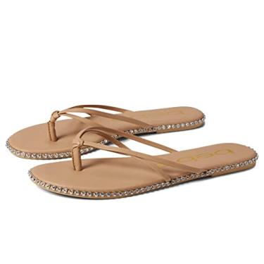 Imagem de bebe Chora – Chinelos femininos – Cabedal e forro feitos à mão – Palmilha acolchoada – Bico redondo com design de ponta, Natural, 40