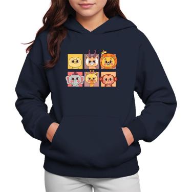 Imagem de Moletom Infantil Canguru Menina Estampa Animaizinhos-Feminino