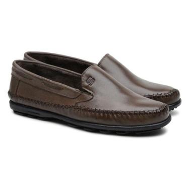 Imagem de Mocassim Masculino de Couro Legítimo Scarpazi Café 900C, 43