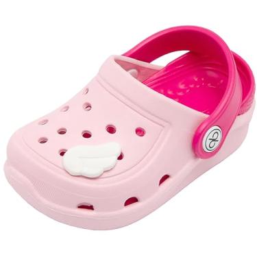 Imagem de Dripdrop tamancos confortáveis para meninas, chinelos infantis de jardim, sandálias aquáticas leves para meninos verão piscina praia (bebês/crianças pequenas), Pinkwing, 11 Little Kid