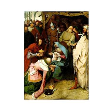 Imagem de FLUCK famosas pinturas a óleo reprodução, a adoração dos reis pinturas a óleo grandes e modernas galeria de paisagens envolvidas obras de arte giclée50 x 70 cm (20 x 28 pol) sem moldura