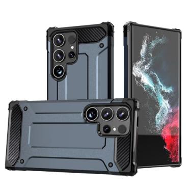 Imagem de HAO RIYLN Azul, S25plus, capa à prova de choque para Samsung Galaxy S25 Ultra/S25 Plus/S25, capa rígida híbrida resistente à prova de choque com saída de calor