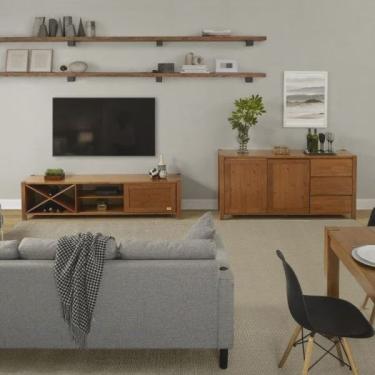 Imagem de Conjunto Rack e Buffet Madeira Maciça Primavera Cabecasa Madeiramadeira