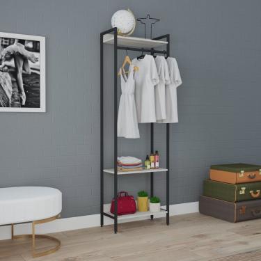 Imagem de Estante Closet Arara 187x60cm 3 Prateleiras Active Yescasa