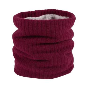 Imagem de Cachecol Forrado De Lã Térmica Unissex De Inverno À Prova De Vento Aqu